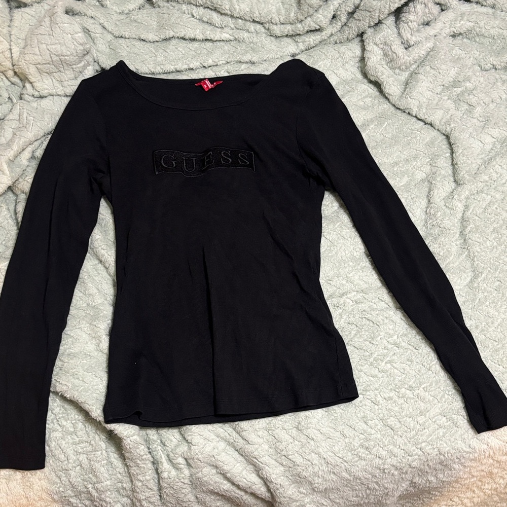 Guess Women's Classic Black Long Sleeve Top